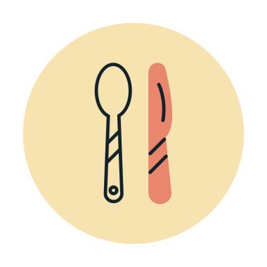 Modern çatal bıçak simgelerinin vektör çizimi                