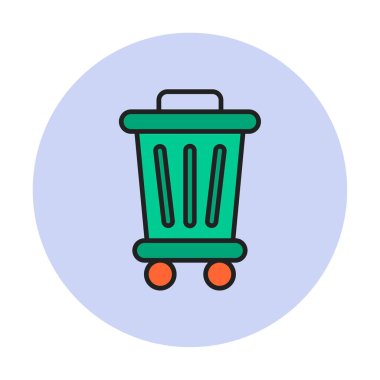 Çöp kutusu web simgesi, vektör illüstrasyonu