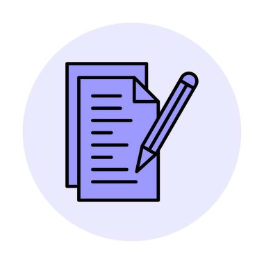 Not ve kalem vektör çizimi