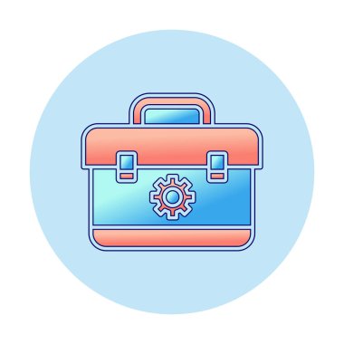 Araç takımı, araç kutusu düz simgesi, vektör illüstrasyonu