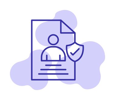 Veri güvenlik simgesi vektör illüstrasyonuna sahip kullanıcı