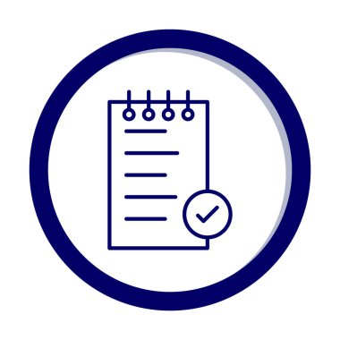 Notlar Tamamlanmış web simgesi, vektör illüstrasyonu 