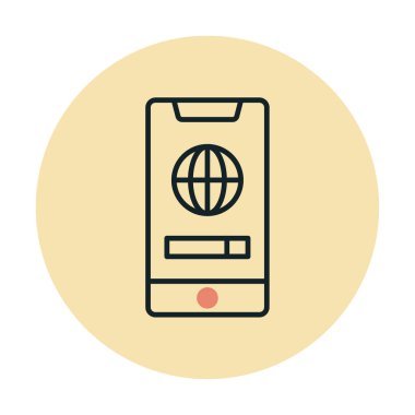 akıllı telefon simgesi, vektör illüstrasyonu basit tasarım