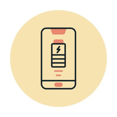 Basit Kablosuz Şarj simgesi, vektör illüstrasyonu