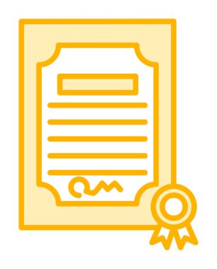 Sertifika vektör simgesi modern basit illüstrasyon 