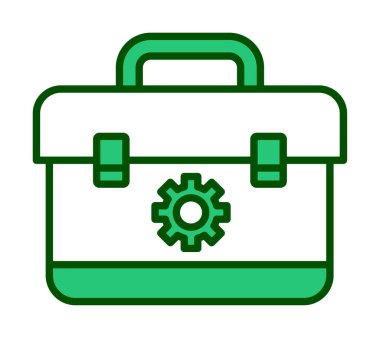 Araç takımı, araç kutusu düz simgesi, vektör illüstrasyonu