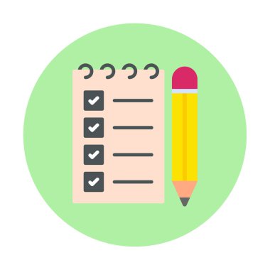 Not Defteri Yazma Web simgesi vektör çizimi