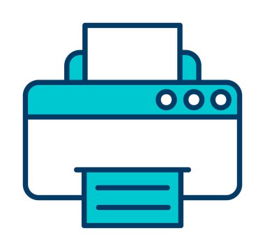 yazıcı simgesi web basit illüstrasyon