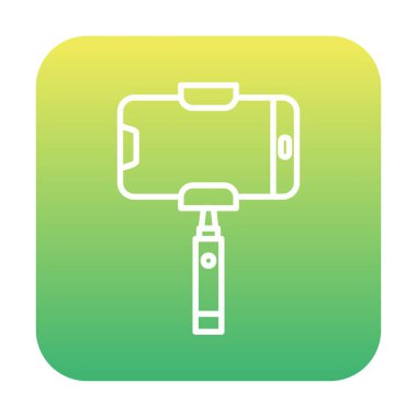 Akıllı telefon web simgesi, vektör illüstrasyonlu selfie çubuğu 