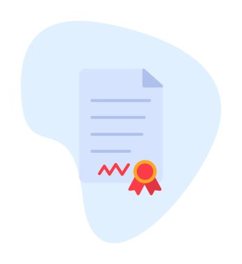 Beyaz arkaplanda diploma vektör illüstrasyonu