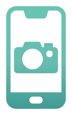 Akıllı telefon kamera simgesi, vektör illüstrasyonu 