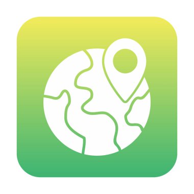 Basit Globe Konum simgesi, vektör illüstrasyonu