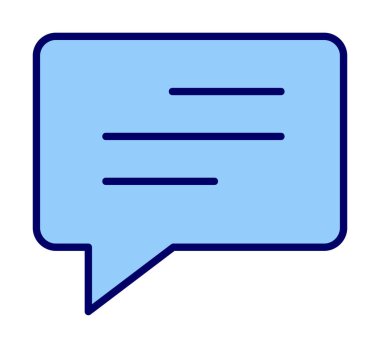 Basit sohbet simgesi, konuşma balonu, vektör illüstrasyonu