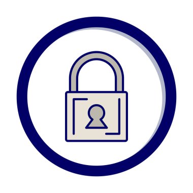 Asma kilit. Web simgesi basit illüstrasyon