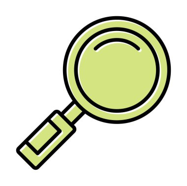 Büyüteç simgesi düz stil. Loupe renk simgesini ara. Vektör illüstrasyonu 