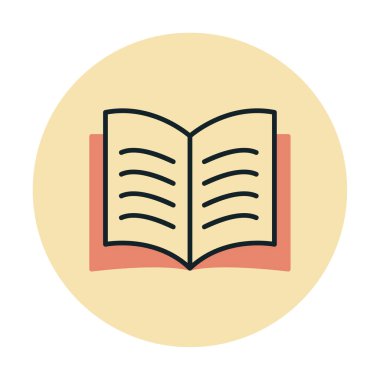 kitap düz simge vektör çizim