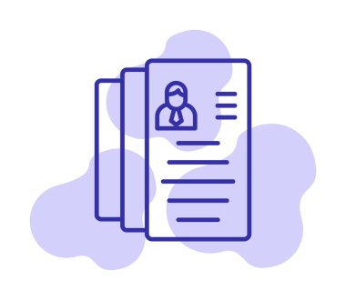 CV belgesi. Web simgesi basit illüstrasyon