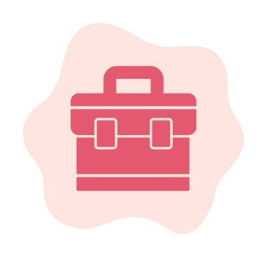 Evrak çantası vektör düz simgesi. İş durumu simgesi, bavul emojisi, vektör illüstrasyonu