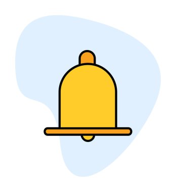 Basit Bildirim Zili simgesi, vektör illüstrasyonu