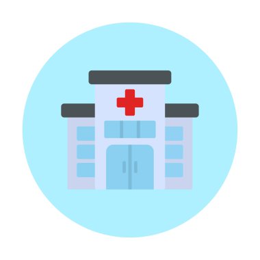 Hastane binası simgesi vektör illüstrasyonu