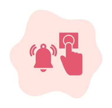 Acil durum alarm düğmesine basın Web simgesi, vektör illüstrasyonu 