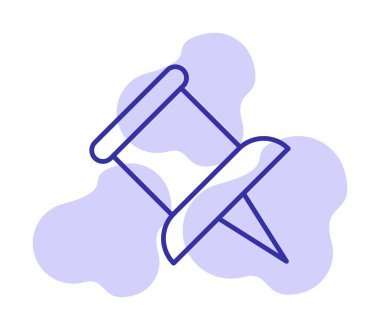 İğne simgesine bas. vektör illüstrasyonu