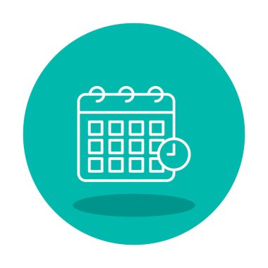 Saati olan takvim, Dead Line konsept web simgesi basit illüstrasyon 