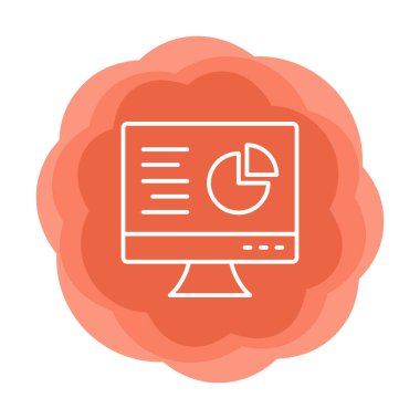 Çevrimiçi Pie Grafik ikonu vektör illüstrasyonu