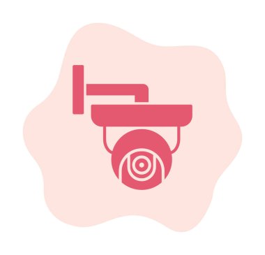 Basit bir CCTV kamera simgesi, vektör illüstrasyonu