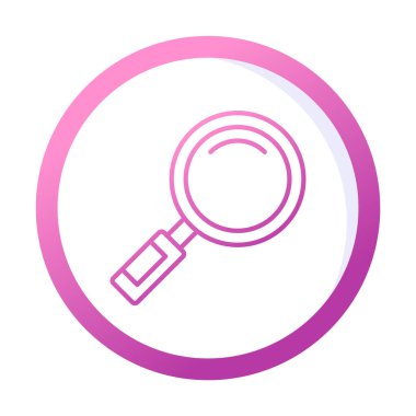 Büyüteç simgesi düz stil. Loupe renk simgesini ara. Vektör illüstrasyonu 