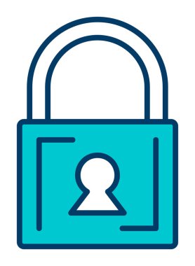 Asma kilit. Web simgesi basit illüstrasyon