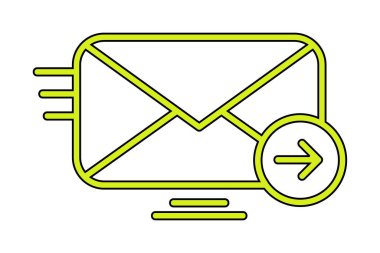 zarf, posta simgesi vektör illüstrasyonu