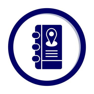 Soyut arkaplan vektöründe adres defteri simgesi izole edildi