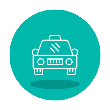 Basit taksi arabası simgesi, vektör illüstrasyonu