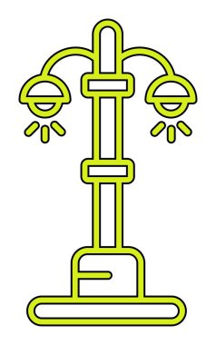 sokak ışığı çizgi simgesi, vektör illüstrasyonu