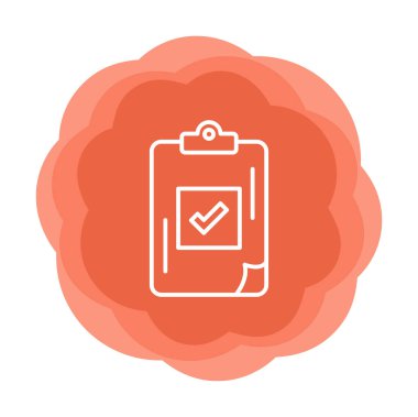 İşaretleme simgesine sahip görev listesi, vektör illüstratörü 