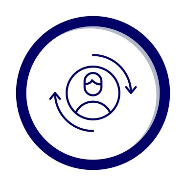 Ziyaretçi web simgesi, vektör illüstrasyonu geri getiriliyor