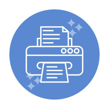 yazıcı simgesi web basit illüstrasyon