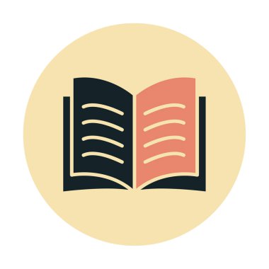 kitap düz simge vektör çizim