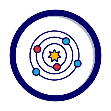 Güneş sistemi. Gezegenler Güneş 'in etrafında döner.