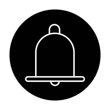 Basit Bildirim Zili simgesi, vektör illüstrasyonu