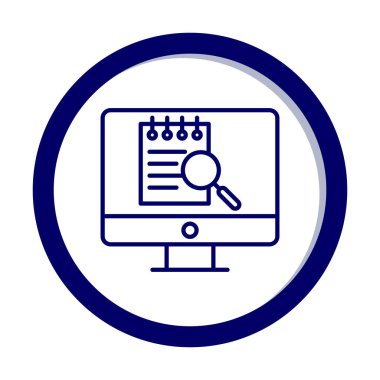 Bilgisayar simgesini ara. Bilgisayar ve büyüteç işareti. Bilgisayar sembol bul. 