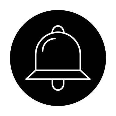 Basit Bildirim Zili simgesi, vektör illüstrasyonu