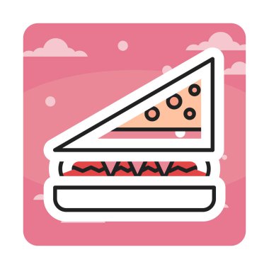 Sandviç simgesi, vektör illüstrasyonu, grafik tasarımı