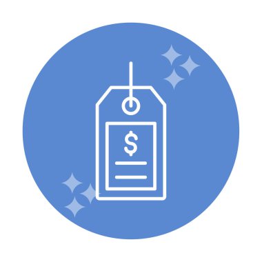 Basit fiyat etiketi simgesi, vektör çizim