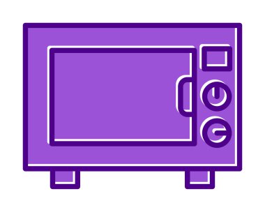 mikrodalga simgesi, vektör illüstrasyonu basit tasarım