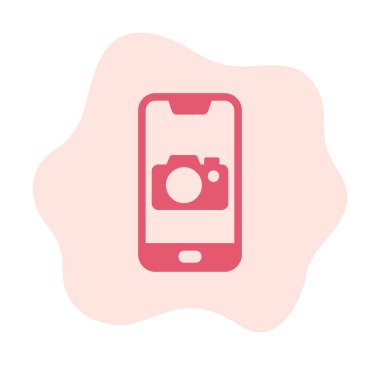 Akıllı telefon kamera simgesi, vektör illüstrasyonu 