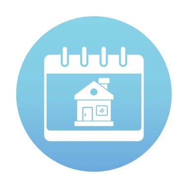 Ev Takvimi düz simgesi, vektör illüstrasyonu 