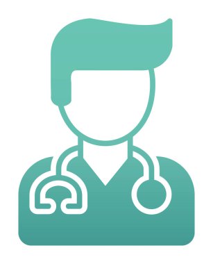 Erkek doktor simgesi, vektör illüstrasyon tasarımı