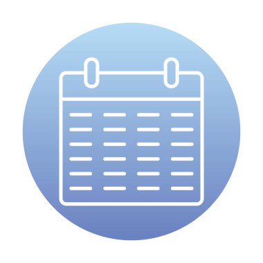 Takvim düzlüğü simgesi, vektör illüstrasyonu 